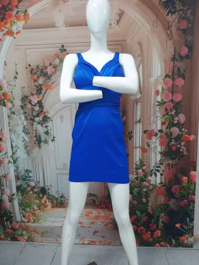 Vestido corto azul eléctrico para fiesta - miniatura 1