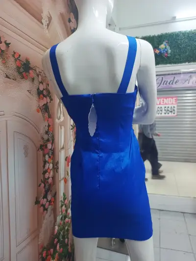 Vestido corto azul eléctrico para fiesta - miniatura 4