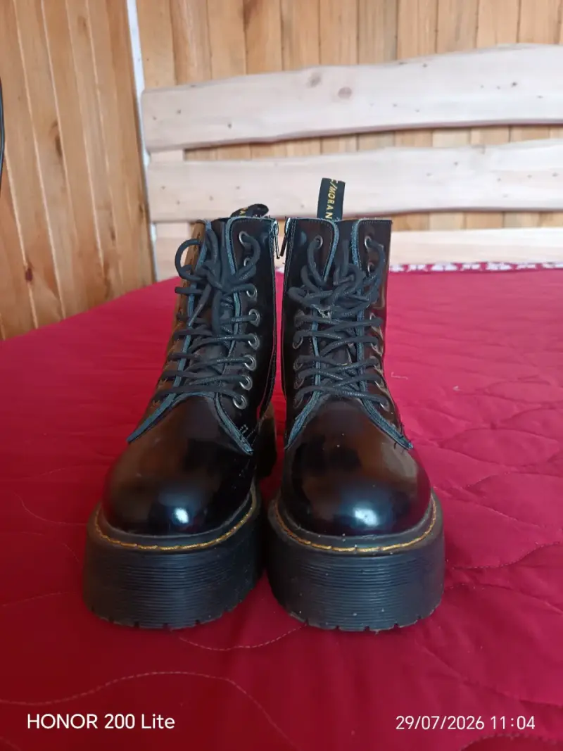 Botas negras CMORAN de cuero con plataforma - 1