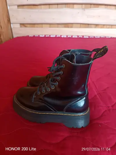 Botas negras CMORAN de cuero con plataforma - miniatura 2