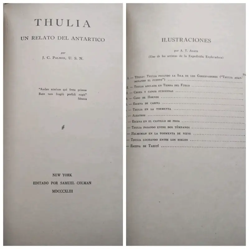 Libro raro 'Thulia: Un Relato del Antártico' 1962 - 3