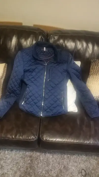 Chaqueta acolchada azul mujer Zara - miniatura 1