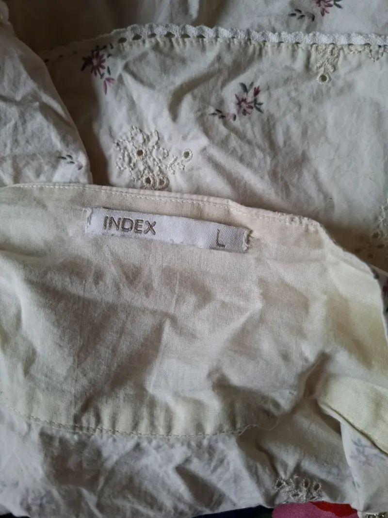 Falda vintage bordada blanca talla L - 2