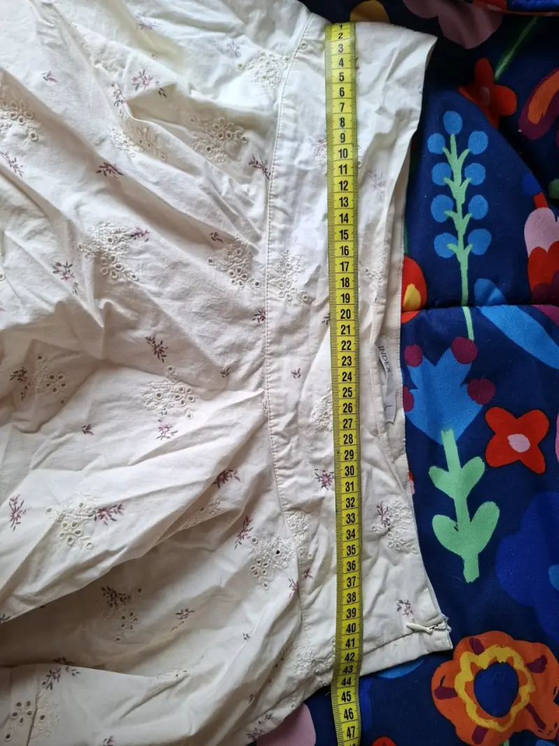 Falda vintage bordada blanca talla L - 5