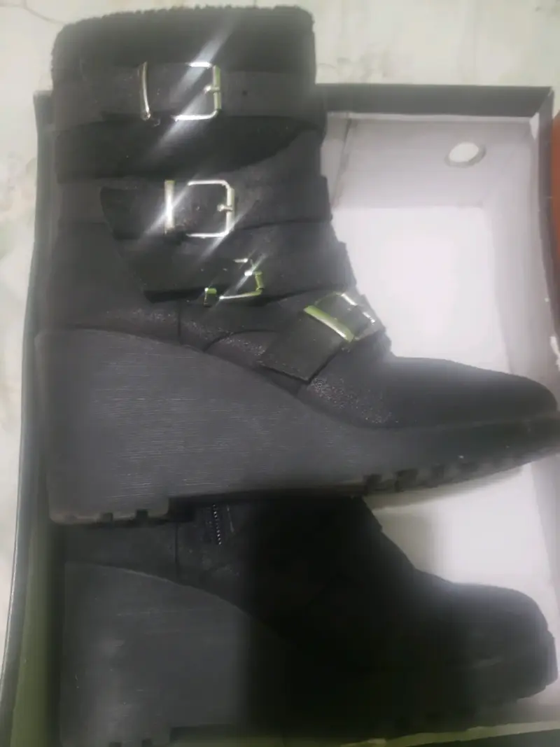 Botines de cuña para mujer en color marrón y negro - 2