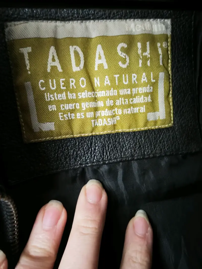 Chaqueta de cuero natural negra Tadashi - 2