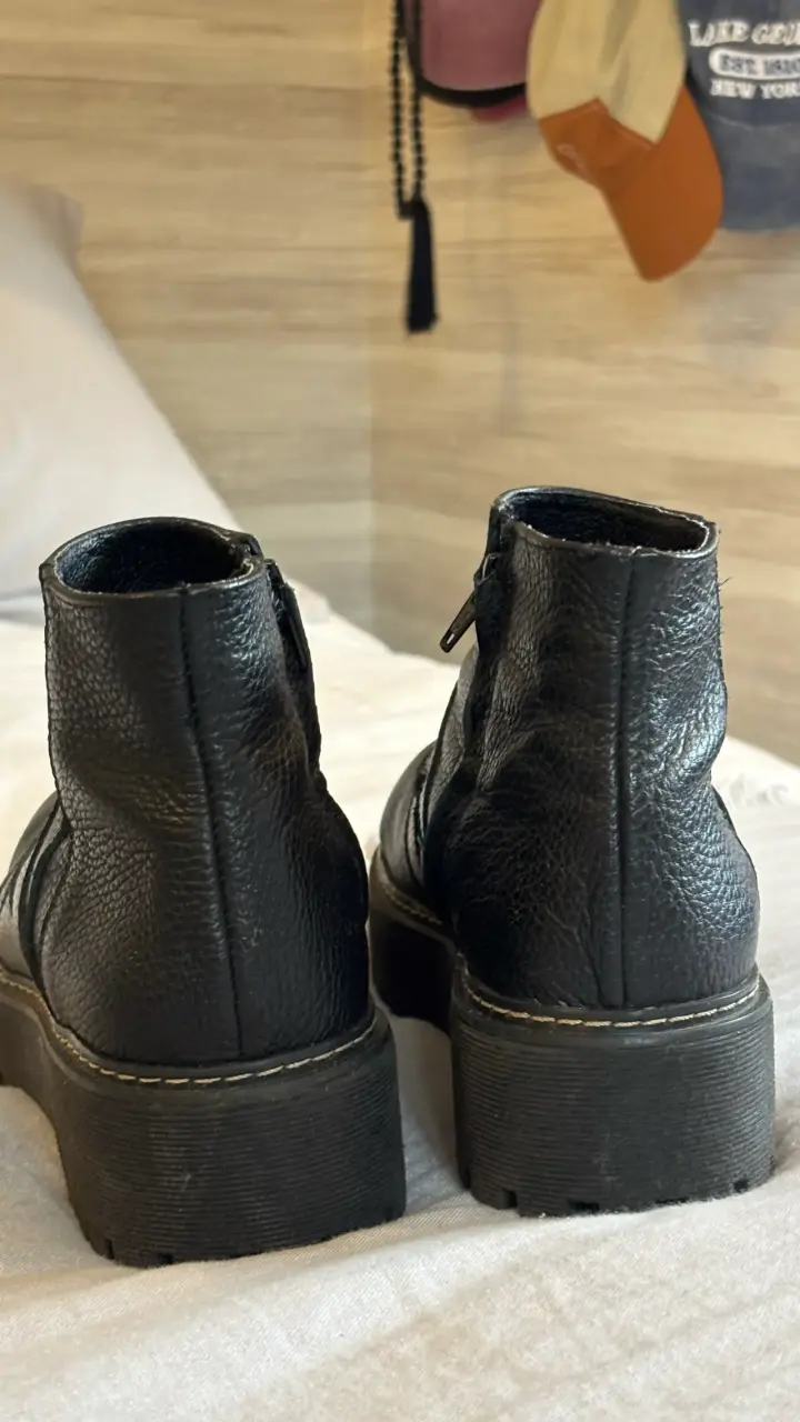 Botines negros cuero con estrellas para mujer - 3