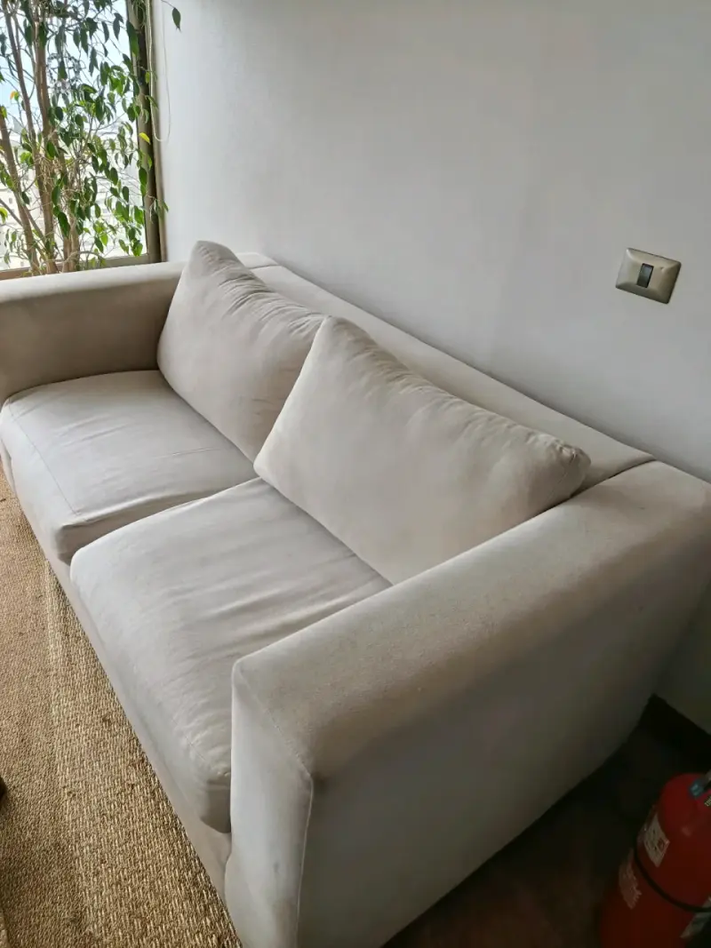 Sofá beige de dos plazas en buen estado - 4