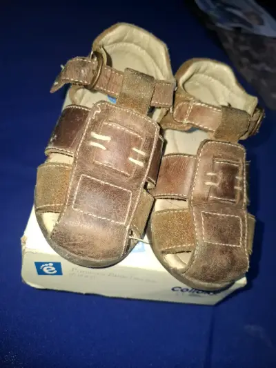 Sandalias de cuero para bebé Colloky marrón - miniatura 2