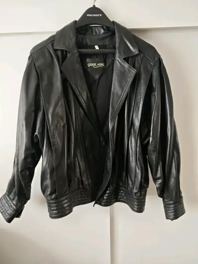 Chaqueta de cuero negra Serge Miko - miniatura 1