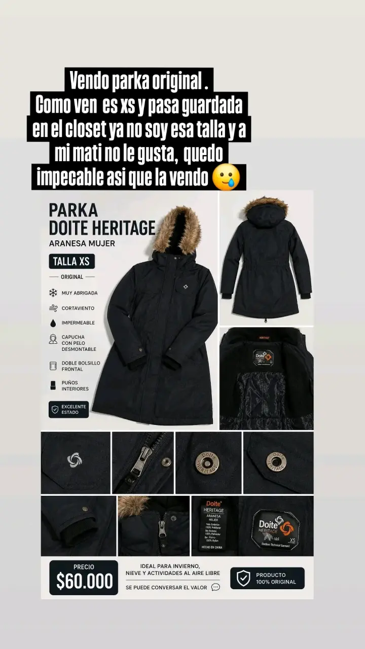 Parka Doite Heritage Aranesa Mujer Talla XS