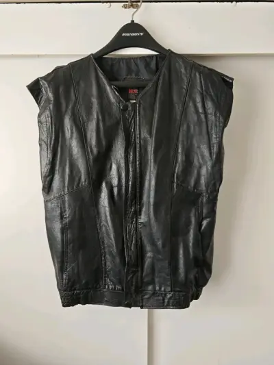 Chaleco de cuero negro legítimo Lee XXL - miniatura 1