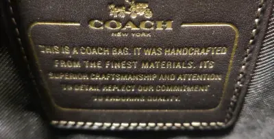 Bolso tote Coach de cuero marrón - miniatura 1