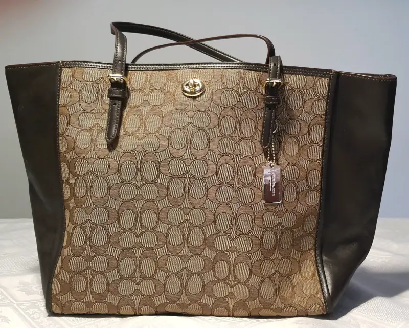 Bolso tote Coach de cuero marrón - 2