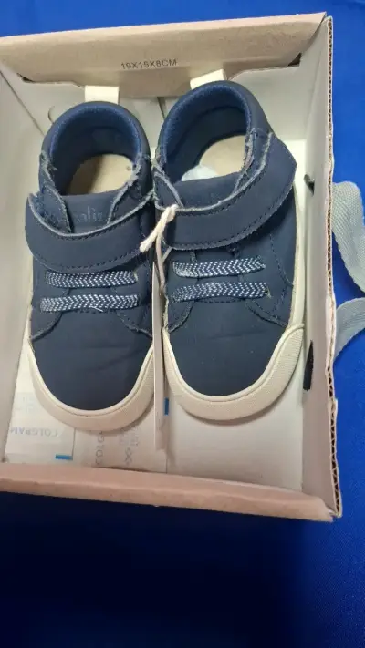 Zapatos para bebé Opaline azul con velcro - miniatura 4