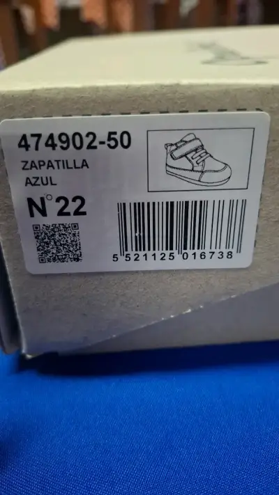 Zapatos para bebé Opaline azul con velcro - miniatura 6