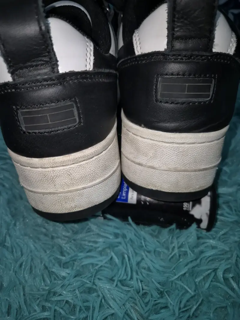 Zapatillas negras y blancas Tommy mujer plataforma - 4
