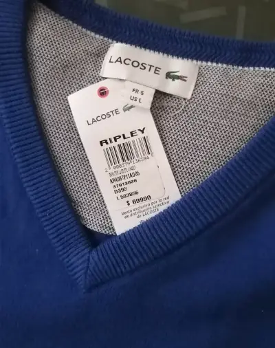 Suéter Lacoste cuello en V, nuevo, L, original - miniatura 1