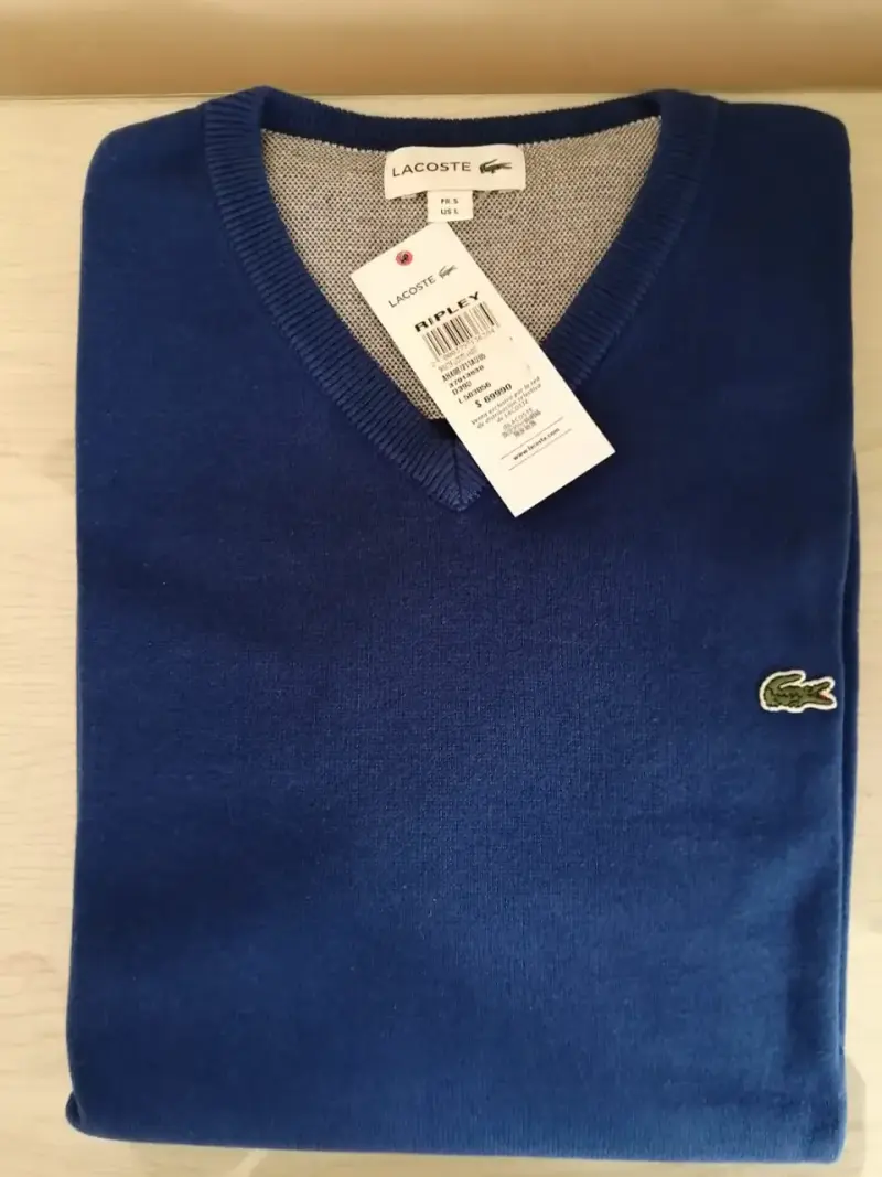 Suéter Lacoste cuello en V, nuevo, L, original - 3