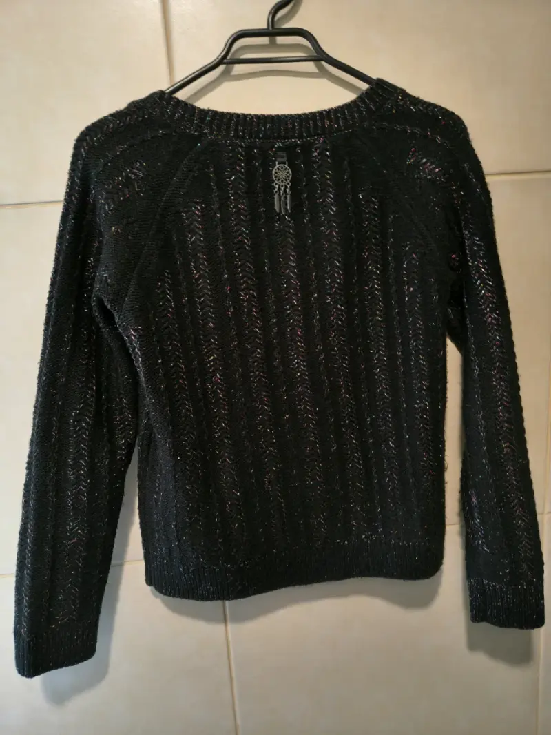 Suéter negro con brillo para mujer - 3