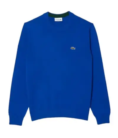 Sweater lacoste azul, talla L, cuello redondo - miniatura 1