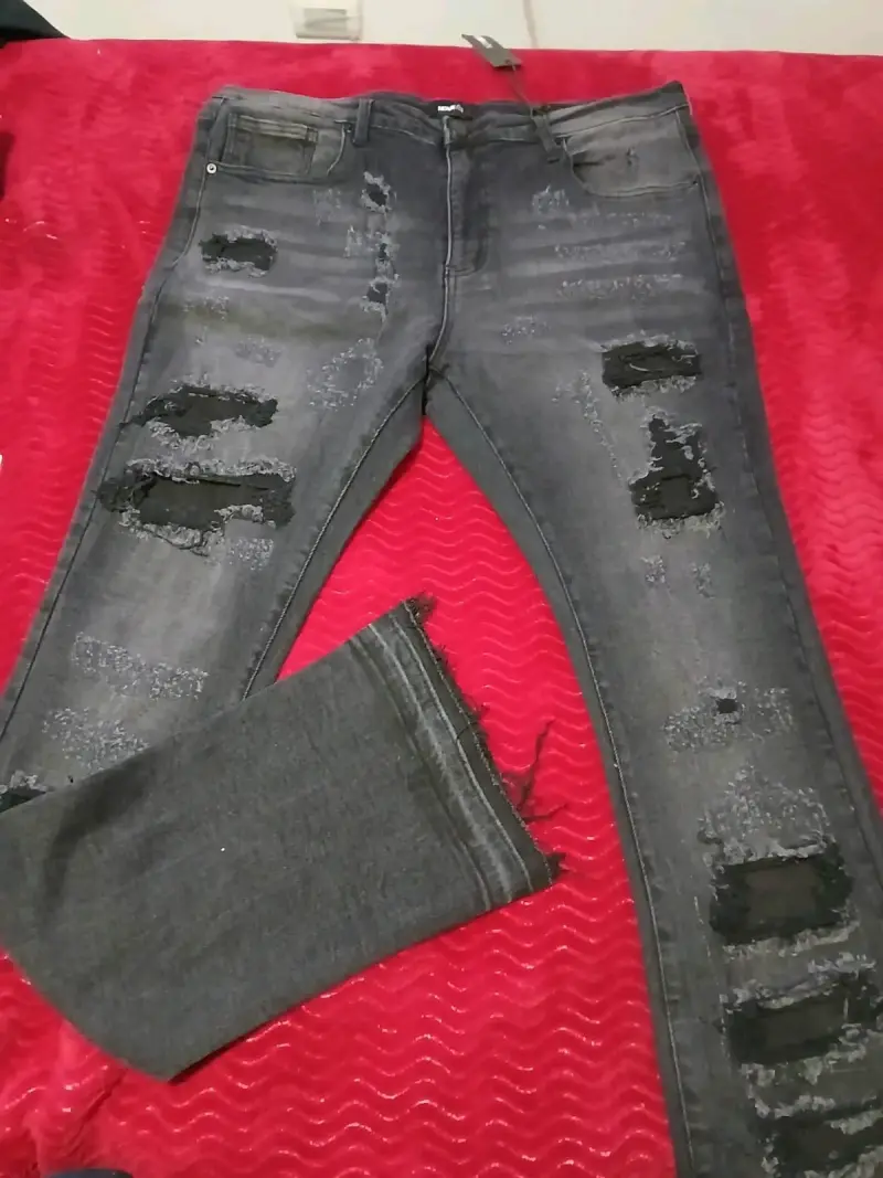 Jeans de mezclilla rasgados para hombre - 6
