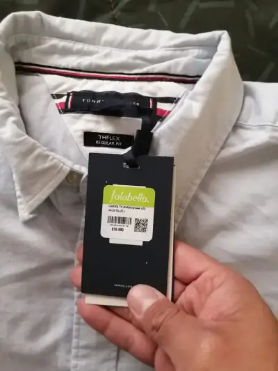 Camisa Tommy Hilfiger THFlex Azul Claro Talla L - miniatura 2