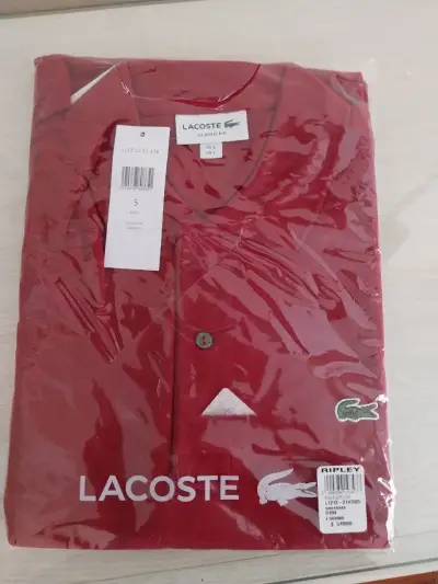 Polera Polo Lacoste Classic Fit burdeo, L, nueva - miniatura 3