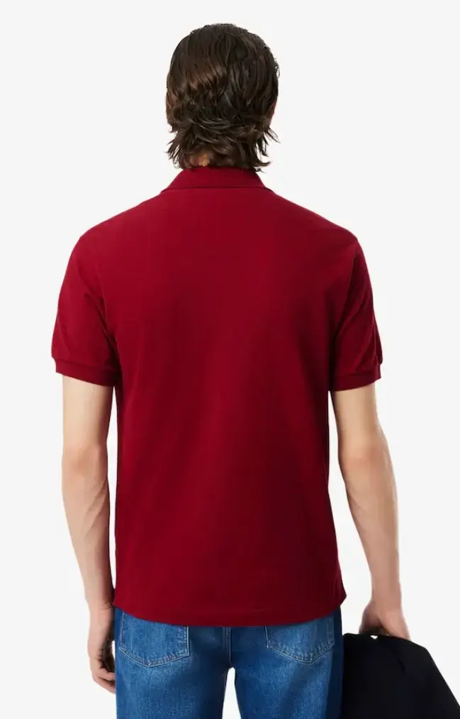 Polera Polo Lacoste Classic Fit burdeo, L, nueva - 6