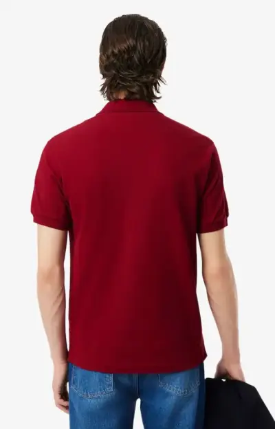 Polera Polo Lacoste Classic Fit burdeo, L, nueva - miniatura 6