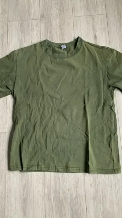 Polera verde de algodón talla XS - miniatura 1