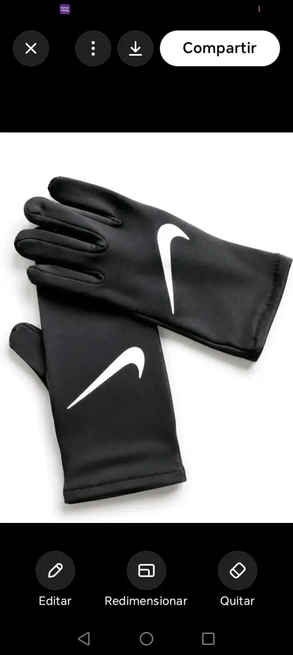 Guantes deportivos negros Nike con logo
