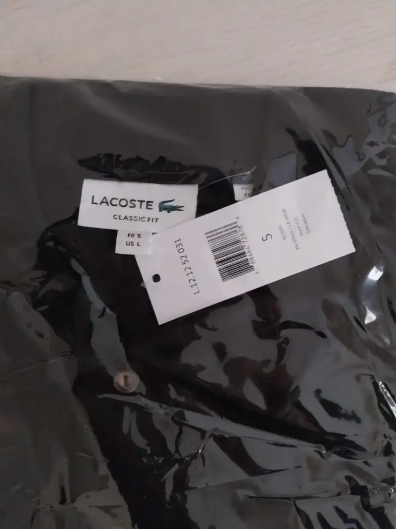 Polera Polo Negra Lacoste Classic Fit, L - 5