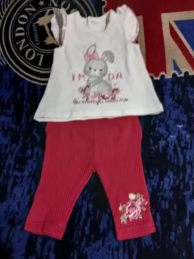 Vestido de niña con estampado floral y rayas - miniatura 4