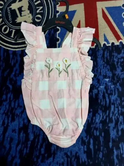 Vestido de niña con estampado floral y rayas - miniatura 6