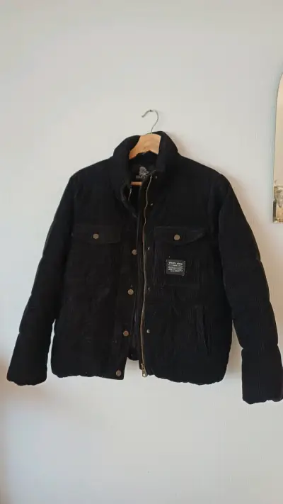 Chaqueta de pana negra Wild Lama orgánica - miniatura 1