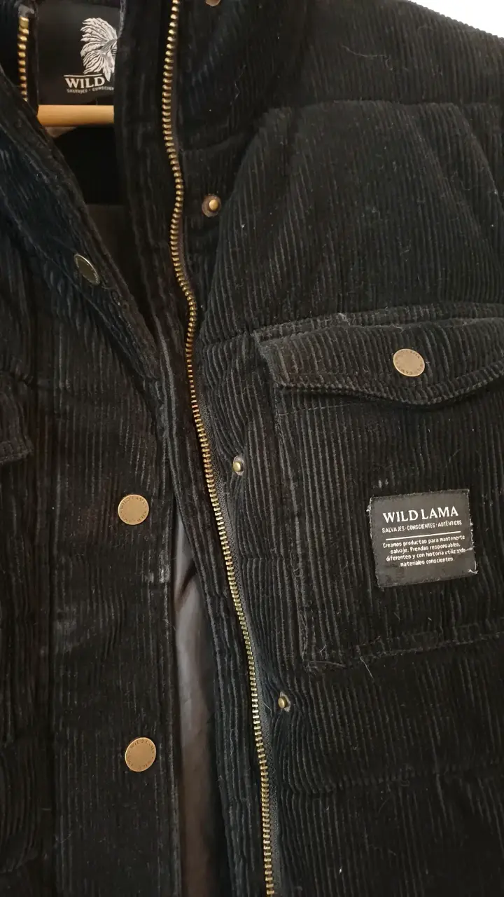 Chaqueta de pana negra Wild Lama orgánica - 4