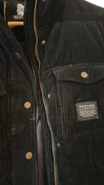 Chaqueta de pana negra Wild Lama orgánica - miniatura 4