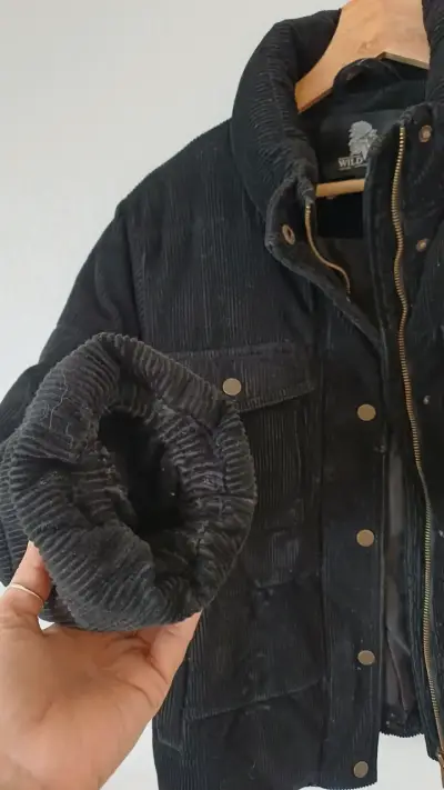 Chaqueta de pana negra Wild Lama orgánica - miniatura 5
