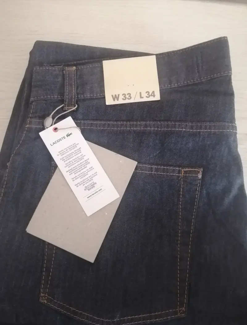 Jeans de hombre Lacoste azul oscuro, Nuevo - 5