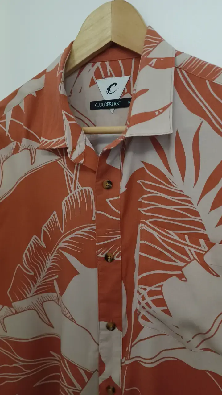 Camisa hawaiana hombre color terracota - 2