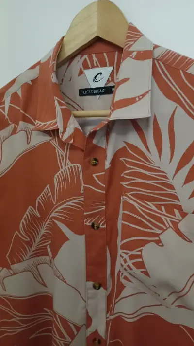 Camisa hawaiana hombre color terracota - miniatura 2