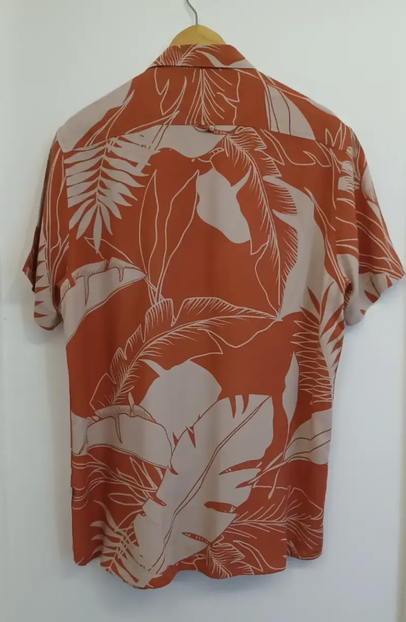 Camisa hawaiana hombre color terracota - 3