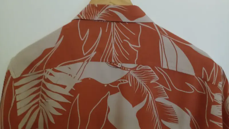 Camisa hawaiana hombre color terracota - 4