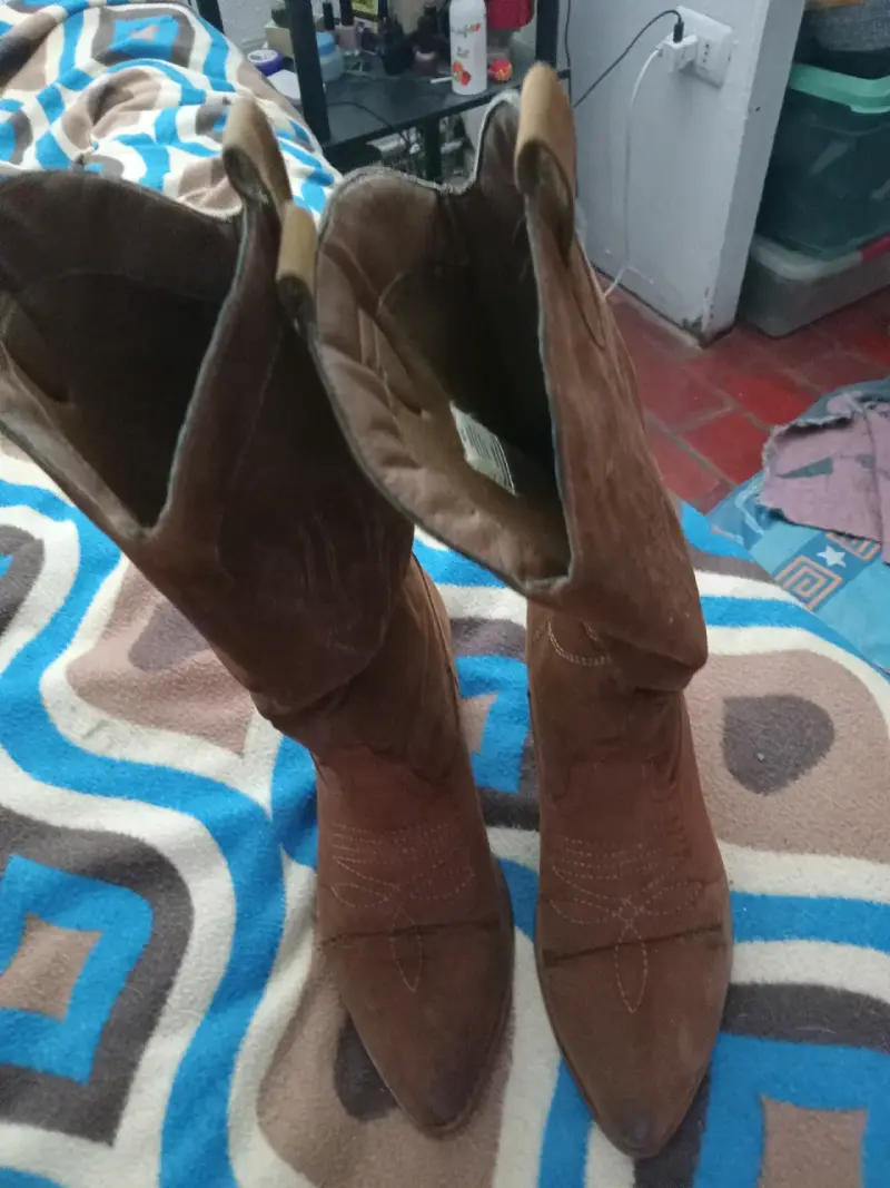 Botas vaqueras de cuero marrón para mujer - 2