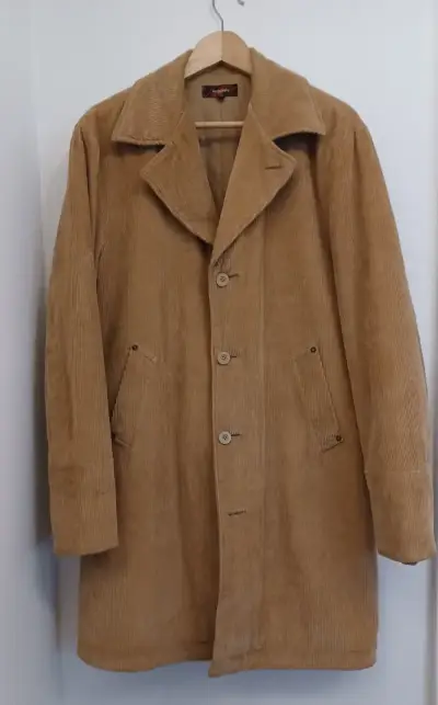 Abrigo de pana marrón para hombre - miniatura 1