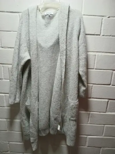 Cardigan gris de lana Boulevard XL - miniatura 3