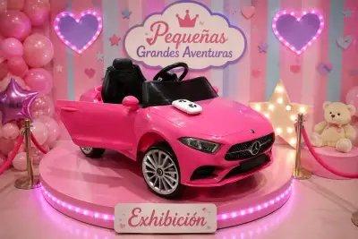 Auto eléctrico para niños rosa con control remoto - miniatura 1