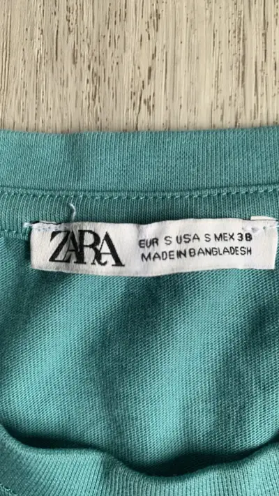 Polera verde Zara talla S - miniatura 2