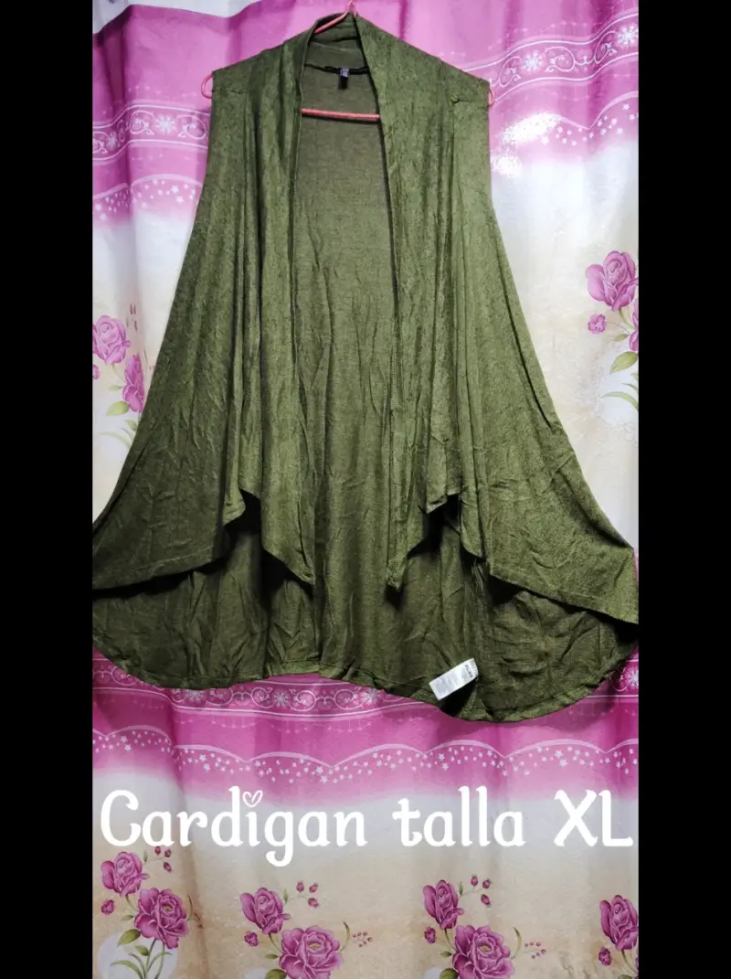 Chaleco largo verde oliva para mujer - 2